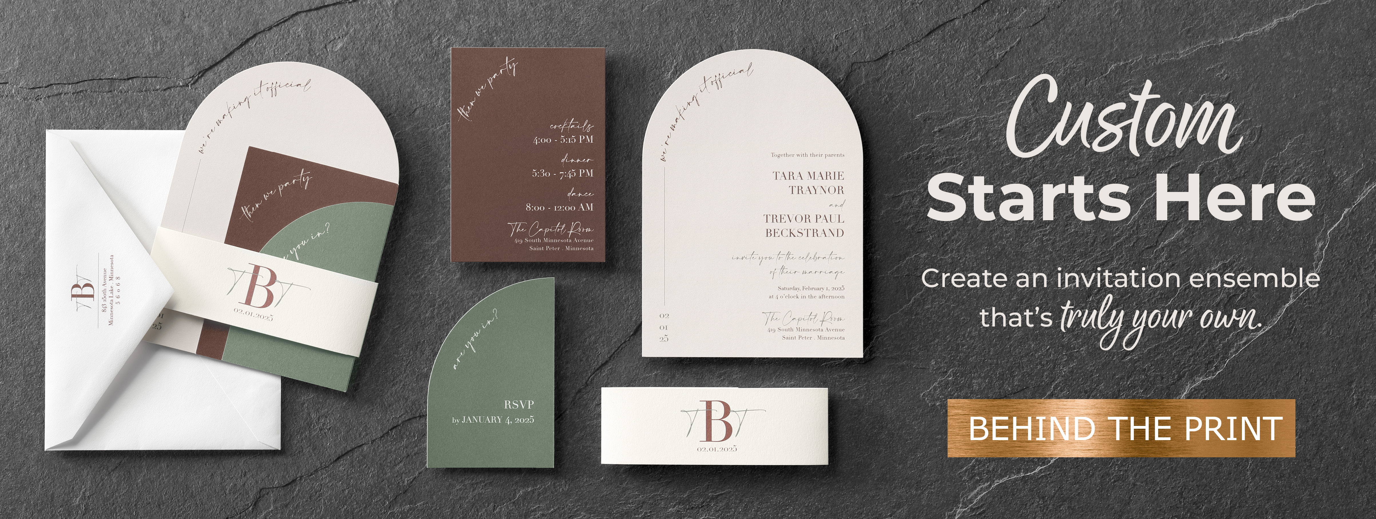 Create an invitation ensemble that's truly your own.
