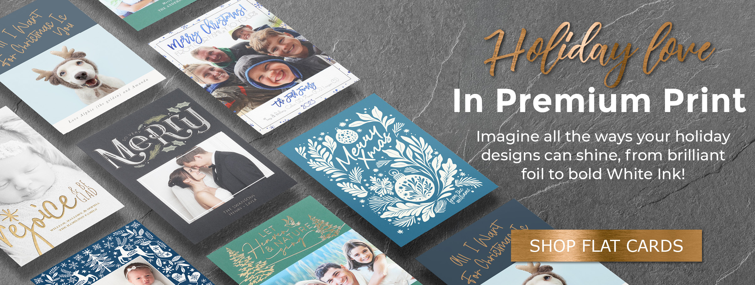 Imagine all the ways your holiday designs can shine, from brilliant foil to bold White Ink!