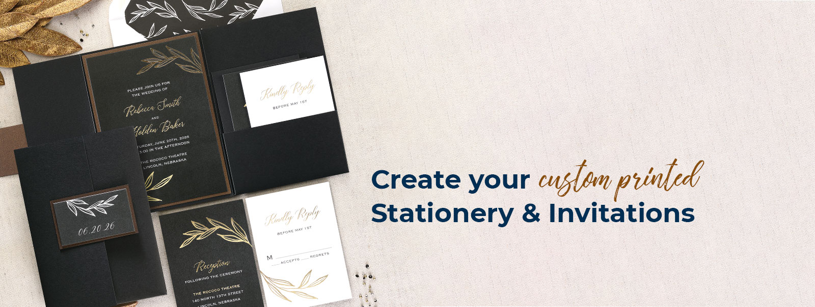 Create your custom printed stationery and invitations.